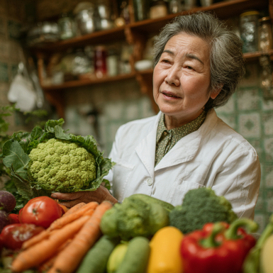 Sog'lom ovqatlanayotgan katta yoshli ayol